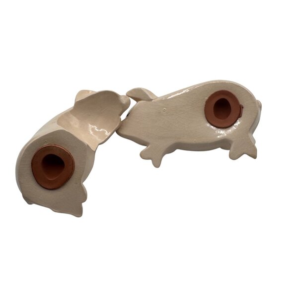 Vintage Ceramic  Stackable Pig Salt & Pepper Shakers Set - Picture 6 of 6